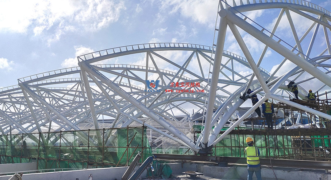 工程進(jìn)度全速推進(jìn)，PTFE膜材張拉在即！