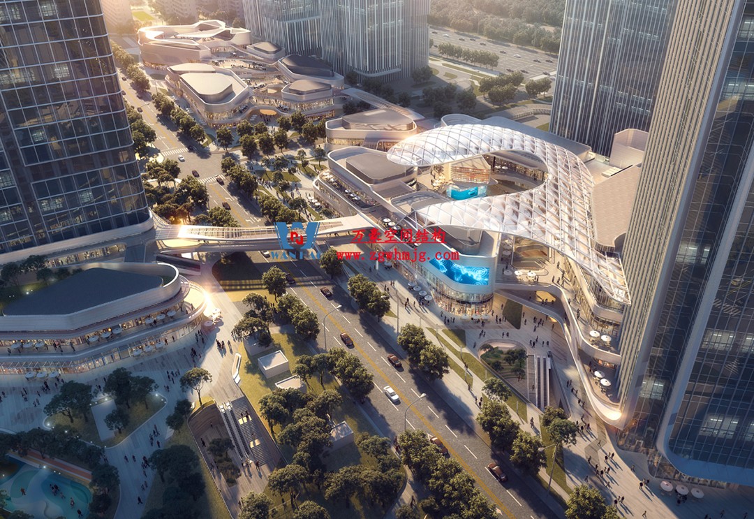 組合型創(chuàng)意消費(fèi)空間|紹興華發(fā)金融活力城ETFE膜結(jié)構(gòu)商業(yè)天幕 組合型創(chuàng)意消費(fèi)空間|紹興華發(fā)金融活力城ETFE膜結(jié)構(gòu)商業(yè)天幕