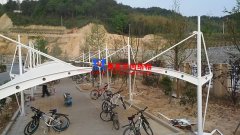 自行車棚用膜結(jié)構(gòu)材料合適嗎？膜結(jié)構(gòu)自行車棚施工以前需要做哪些工作？