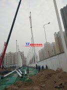 河南電網(wǎng)培訓中心膜結(jié)構(gòu)晴雨棚項目B區(qū)立柱安裝完畢